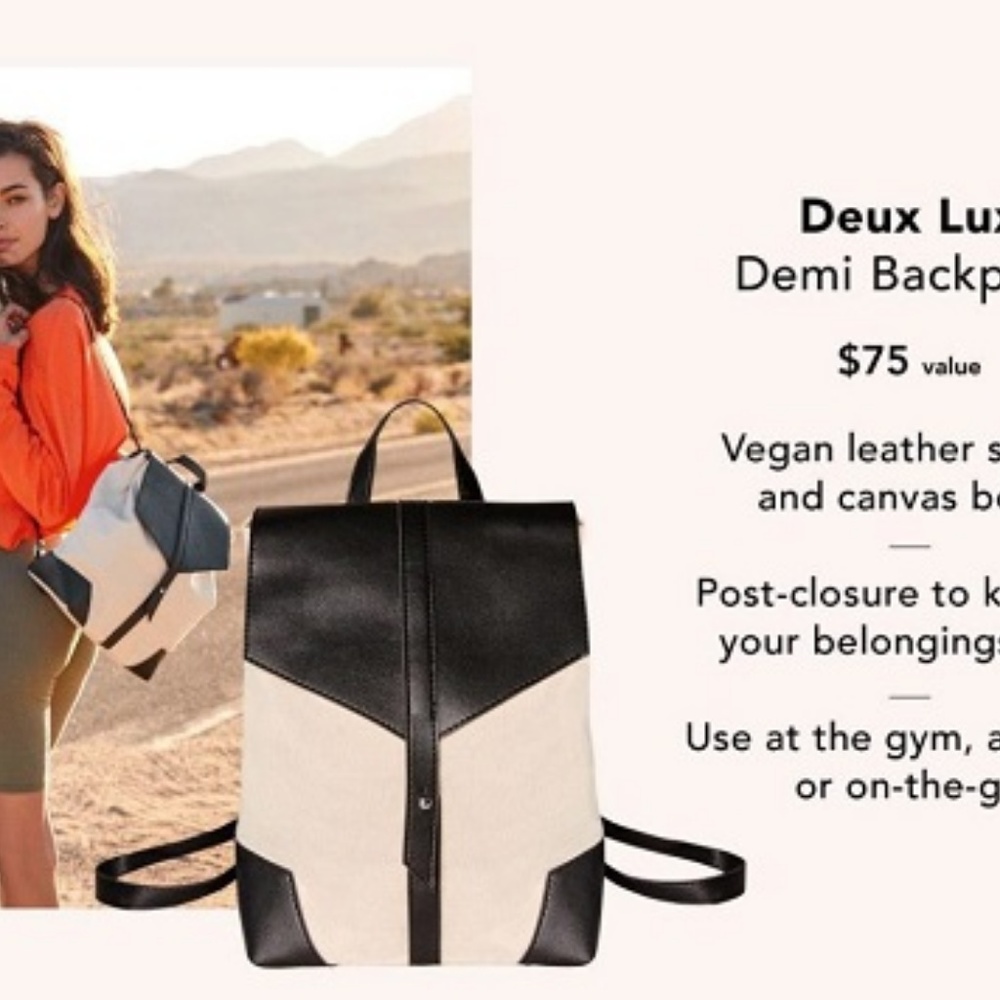 NEW Deux Lux Demi Backpack Cream Black - Picture 4 of 4